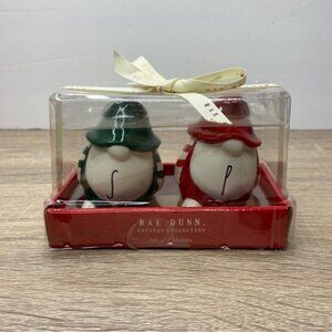 Rae Dunn Red & Green Gnomes Salt & Pepper Shakers NEW